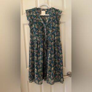 ModCloth Sutton Butterfly Spring Green Sheer
Overlay Flutter Sleeve Dress M